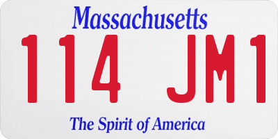 MA license plate 114JM1
