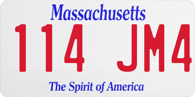 MA license plate 114JM4