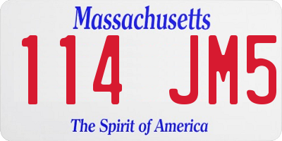 MA license plate 114JM5