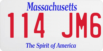 MA license plate 114JM6