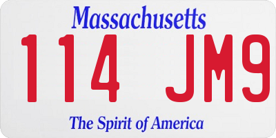 MA license plate 114JM9