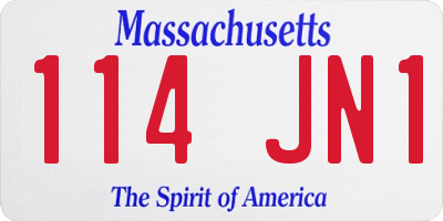 MA license plate 114JN1