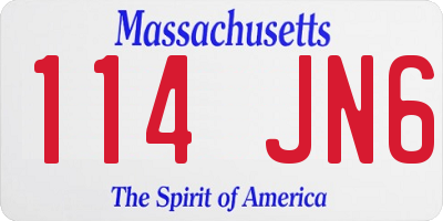 MA license plate 114JN6
