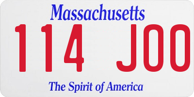 MA license plate 114JO0