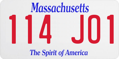 MA license plate 114JO1