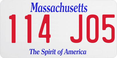 MA license plate 114JO5