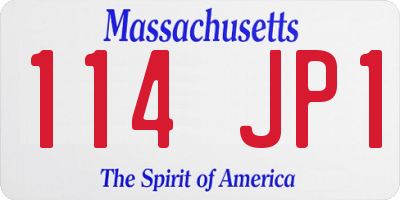 MA license plate 114JP1