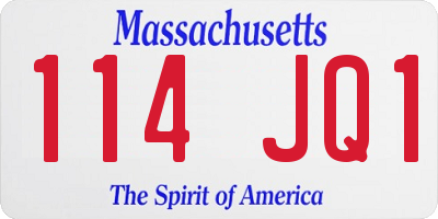 MA license plate 114JQ1