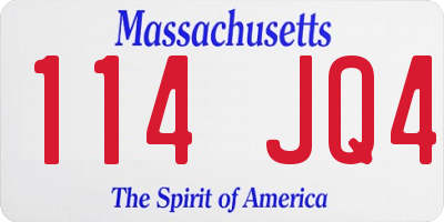 MA license plate 114JQ4