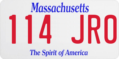 MA license plate 114JR0