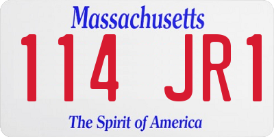 MA license plate 114JR1