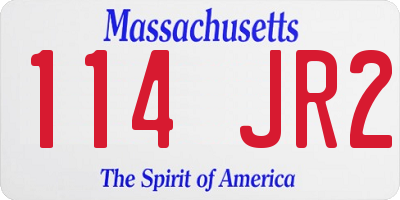 MA license plate 114JR2