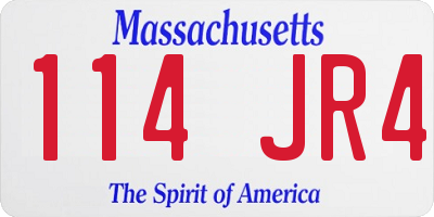 MA license plate 114JR4