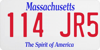 MA license plate 114JR5