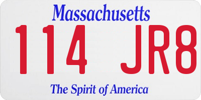 MA license plate 114JR8