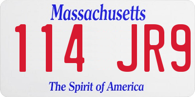 MA license plate 114JR9