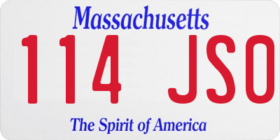 MA license plate 114JS0