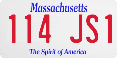 MA license plate 114JS1