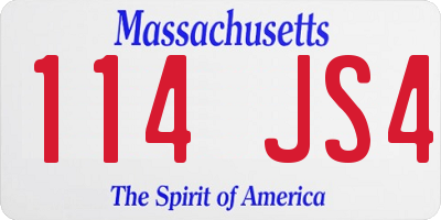 MA license plate 114JS4