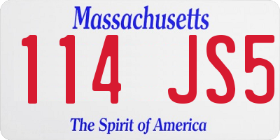 MA license plate 114JS5