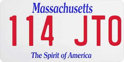 MA license plate 114JT0