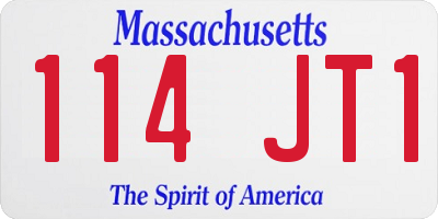 MA license plate 114JT1