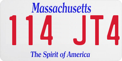 MA license plate 114JT4