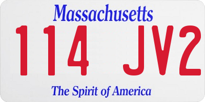 MA license plate 114JV2