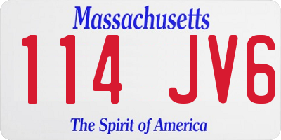 MA license plate 114JV6