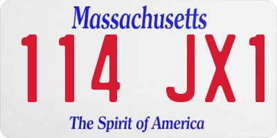 MA license plate 114JX1