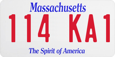MA license plate 114KA1