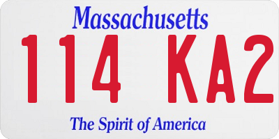 MA license plate 114KA2