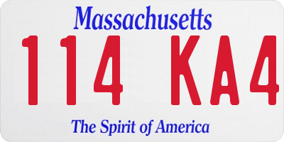 MA license plate 114KA4