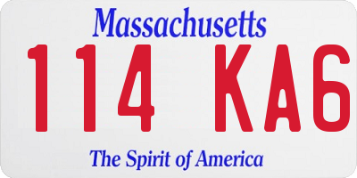 MA license plate 114KA6