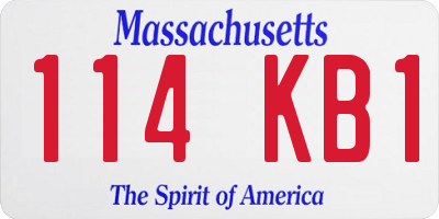 MA license plate 114KB1