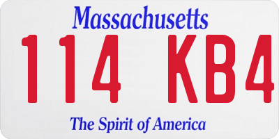 MA license plate 114KB4