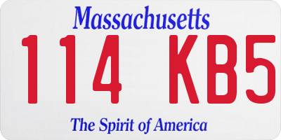 MA license plate 114KB5