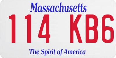 MA license plate 114KB6