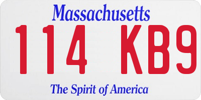 MA license plate 114KB9