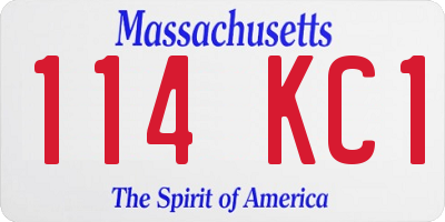 MA license plate 114KC1