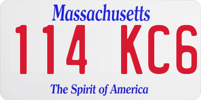 MA license plate 114KC6