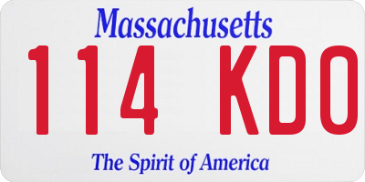 MA license plate 114KD0