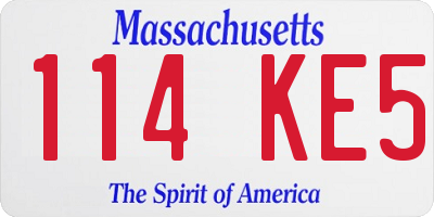 MA license plate 114KE5