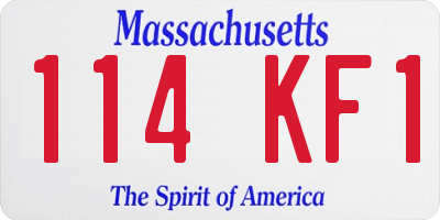 MA license plate 114KF1