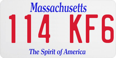 MA license plate 114KF6