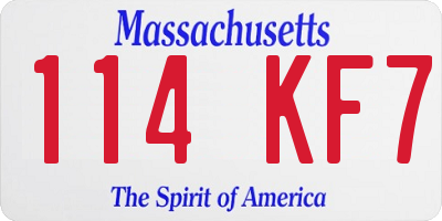 MA license plate 114KF7