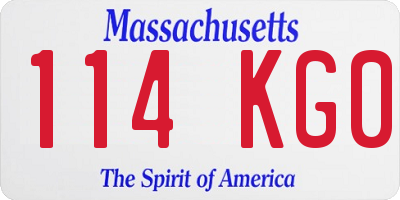 MA license plate 114KG0