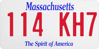 MA license plate 114KH7