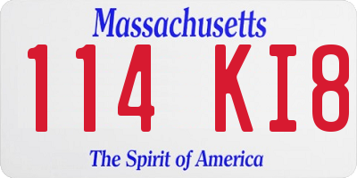 MA license plate 114KI8