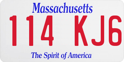 MA license plate 114KJ6